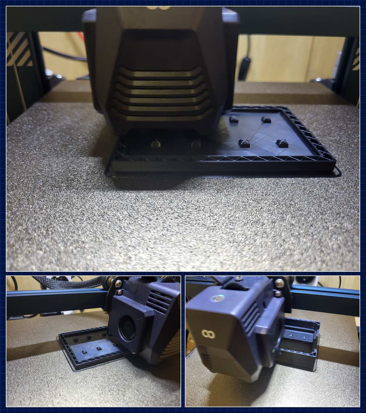 Druckkopf beim Drucken einer schwarzen Schale