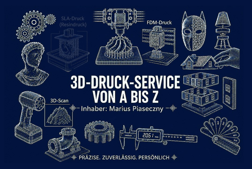 Visitenkarte: 3D-Druck-Service von A bis Z, Inhaber Marius Piaseczny
